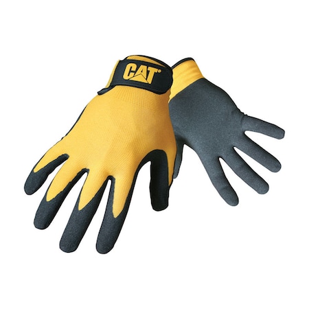 Caterpillar Cat Men's Indoor/Outdoor Palm Work Gloves Black/Yellow XL 1 pair CAT017416J